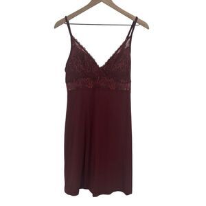 Soma Cool Nights Soft Support Lace Chemise Womens Medium Vermilion Red NWT